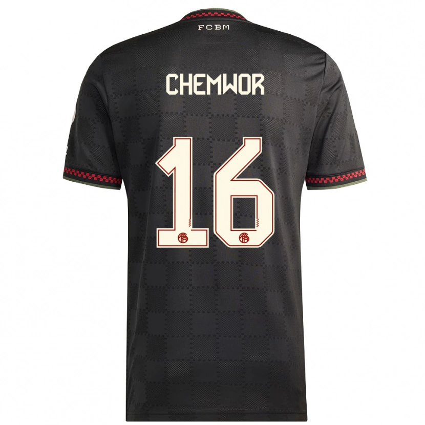Danxen Kinder Sadiki Chemwor #16 Schwarz Weiß Ausweichtrikot Trikot 2025/26 T-Shirt