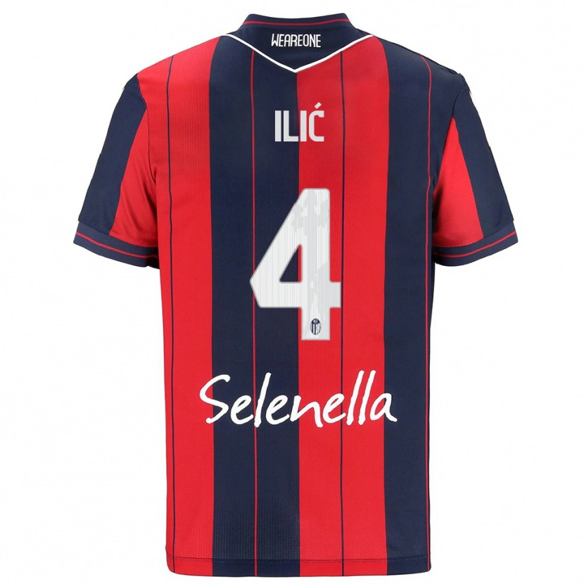 Danxen Herren Mihajlo Ilić #4 Rot Marineblau Heimtrikot Trikot 2025/26 T-Shirt