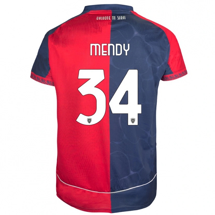 Danxen Herren Paul Mendy #34 Rot Marineblau Heimtrikot Trikot 2025/26 T-Shirt