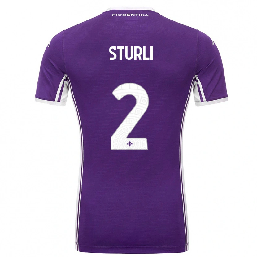 Danxen Herren Edoardo Sturli #2 Lila Weiß Heimtrikot Trikot 2025/26 T-Shirt
