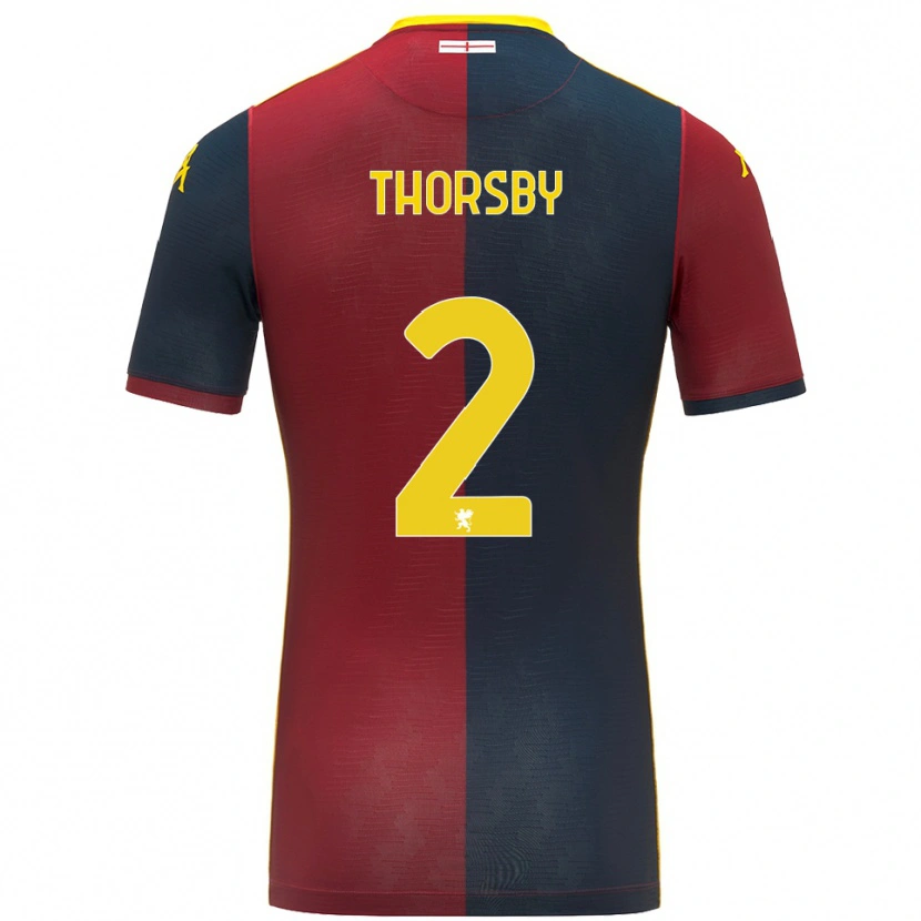 Danxen Herren Morten Thorsby #2 Rot Königsblau Heimtrikot Trikot 2025/26 T-Shirt