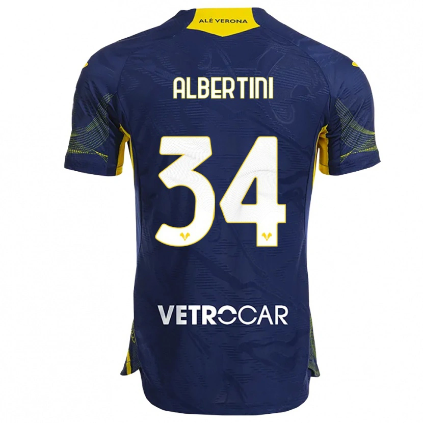 Danxen Herren Francesco Albertini #34 Marineblau Gelb Heimtrikot Trikot 2025/26 T-Shirt
