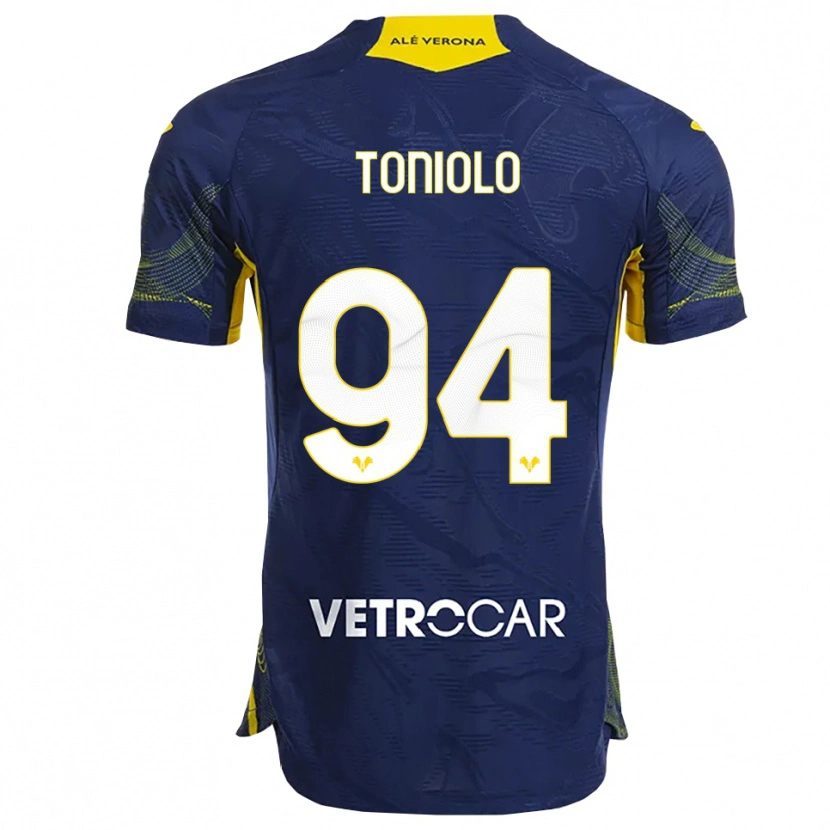 Danxen Herren Giacomo Toniolo #94 Marineblau Gelb Heimtrikot Trikot 2025/26 T-Shirt