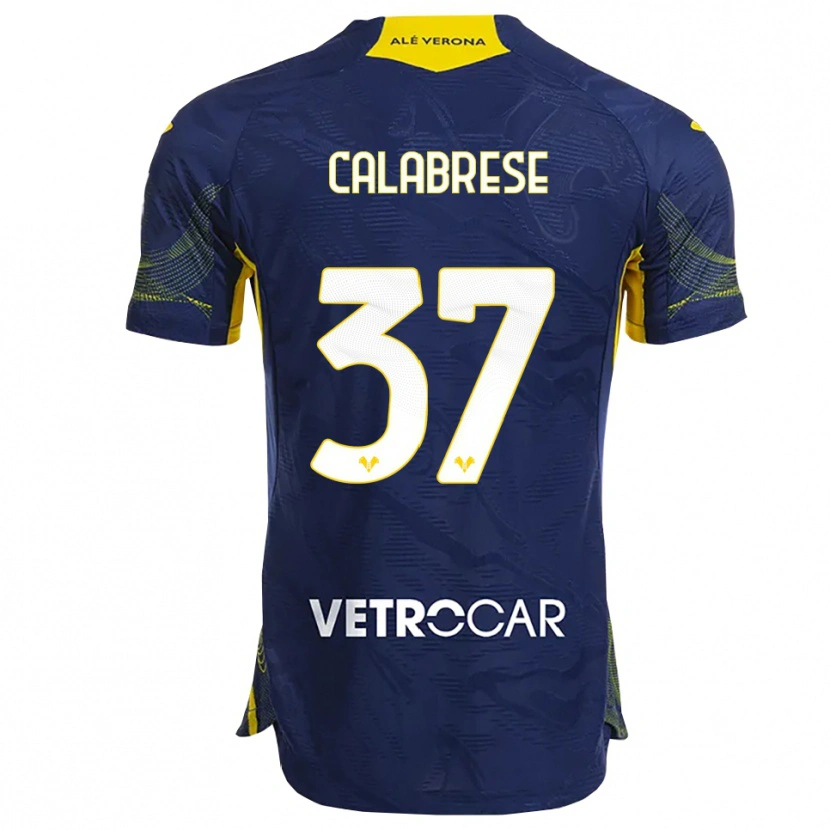 Danxen Herren Nicolò Calabrese #37 Marineblau Gelb Heimtrikot Trikot 2025/26 T-Shirt