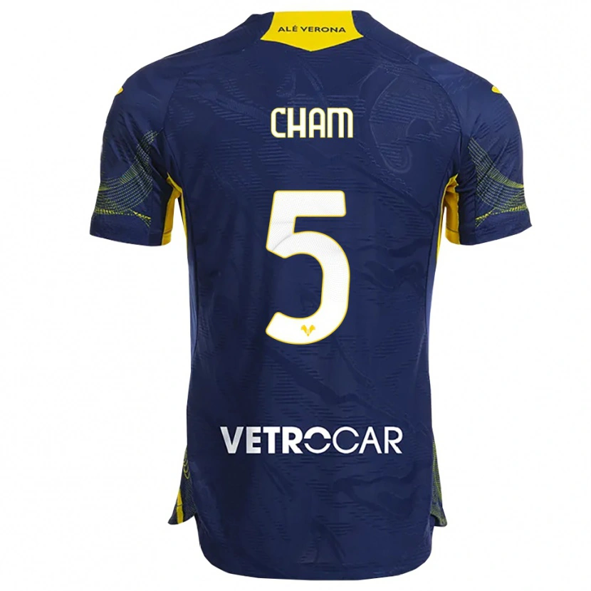 Danxen Herren Fallou Cham #5 Marineblau Gelb Heimtrikot Trikot 2025/26 T-Shirt