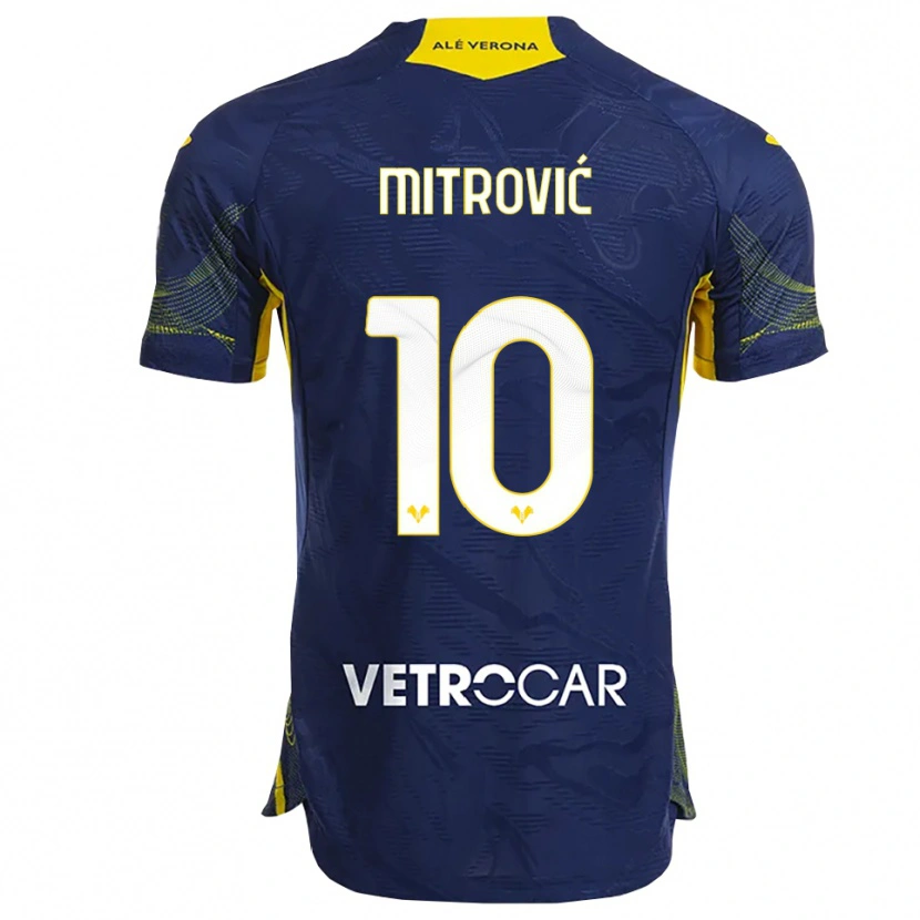 Danxen Herren Stefan Mitrović #10 Marineblau Gelb Heimtrikot Trikot 2025/26 T-Shirt
