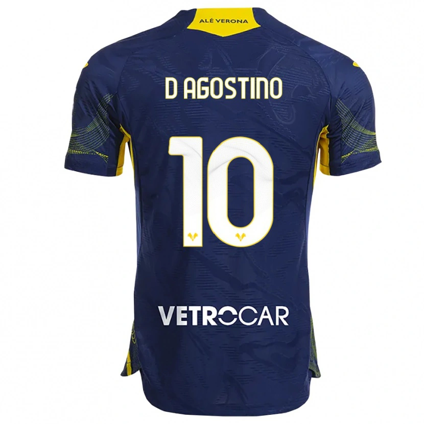 Danxen Herren Samuele D'agostino #10 Marineblau Gelb Heimtrikot Trikot 2025/26 T-Shirt