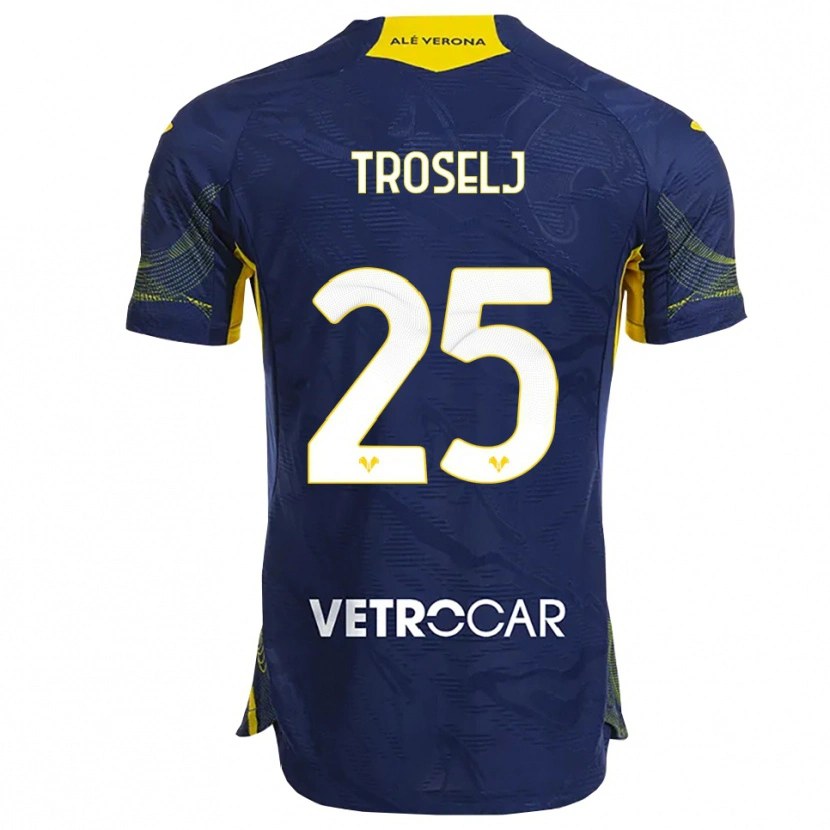 Danxen Herren Ethan Troselj #25 Marineblau Gelb Heimtrikot Trikot 2025/26 T-Shirt