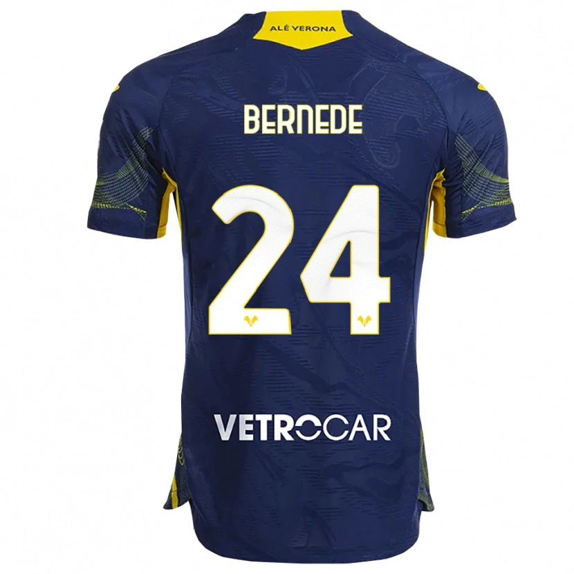 Danxen Herren Antoine Bernede #24 Marineblau Gelb Heimtrikot Trikot 2025/26 T-Shirt