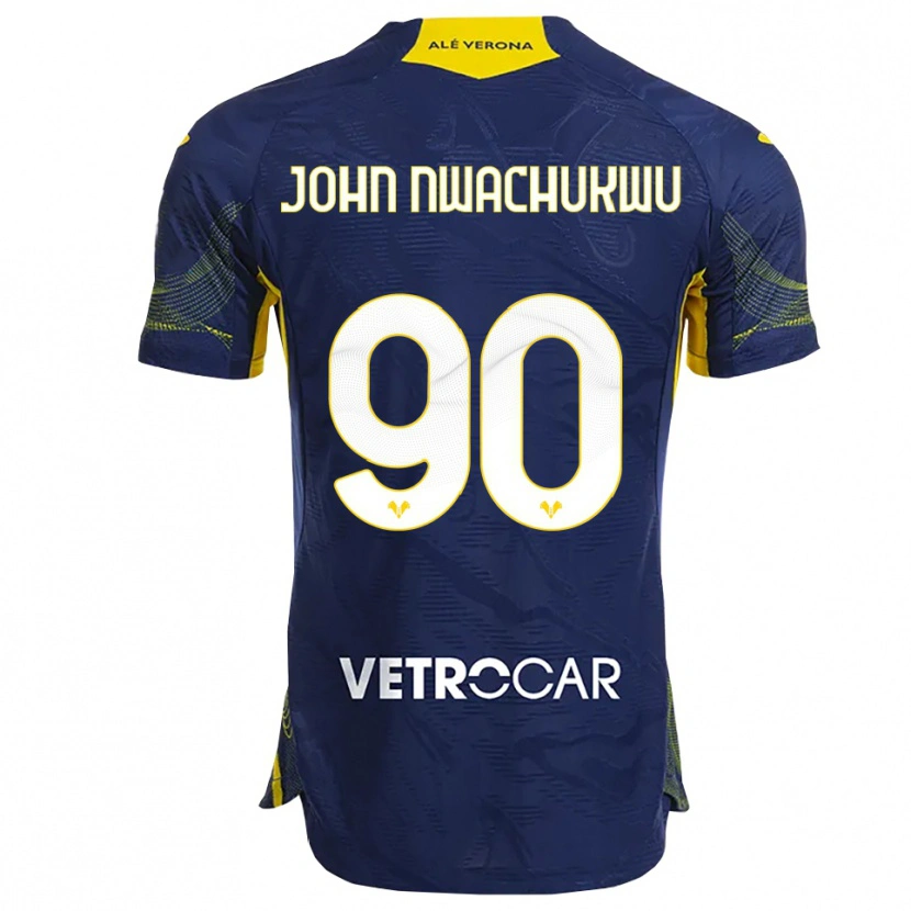 Danxen Herren Samuel John Nwachukwu #90 Marineblau Gelb Heimtrikot Trikot 2025/26 T-Shirt