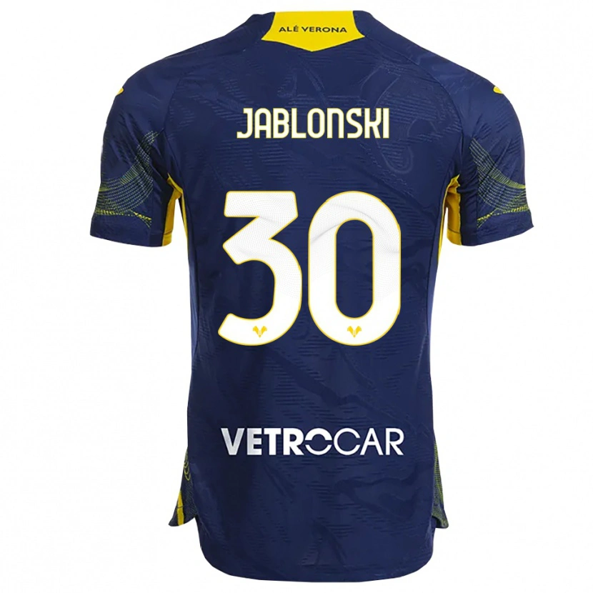 Danxen Herren Darvin Jablonski #30 Marineblau Gelb Heimtrikot Trikot 2025/26 T-Shirt