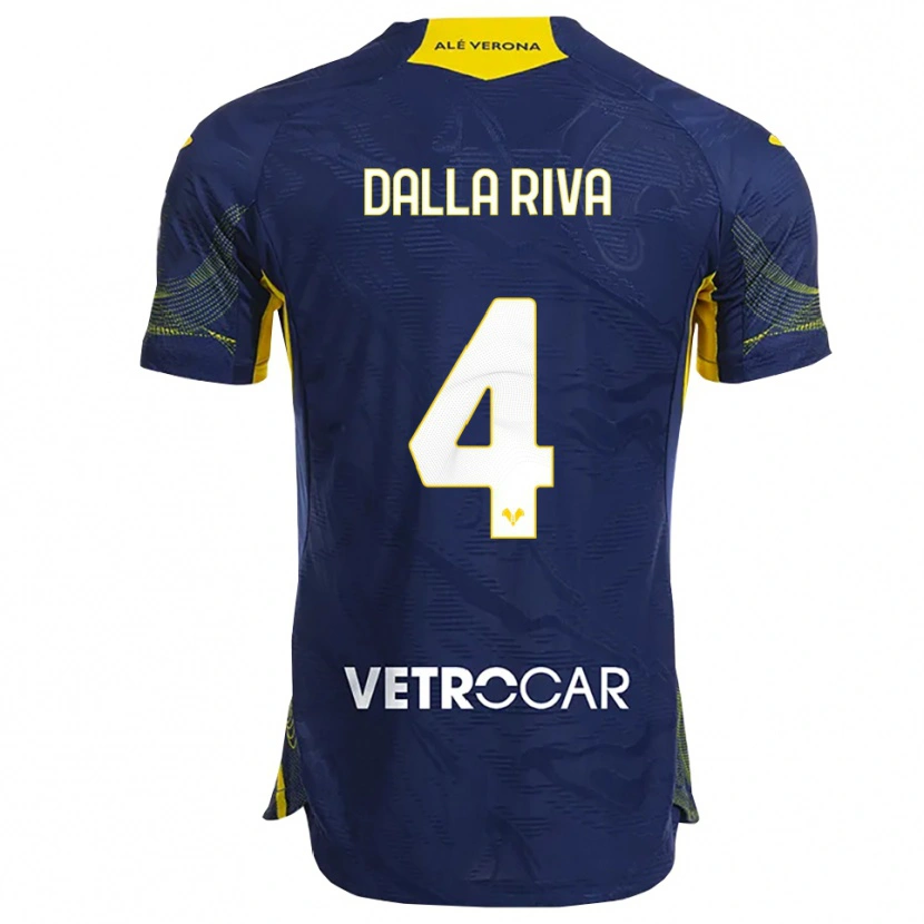 Danxen Herren Stefano Dalla Riva #4 Marineblau Gelb Heimtrikot Trikot 2025/26 T-Shirt