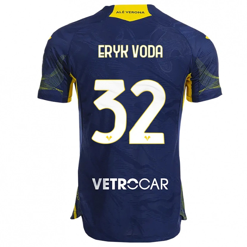 Danxen Herren Eryk Vodă #32 Marineblau Gelb Heimtrikot Trikot 2025/26 T-Shirt
