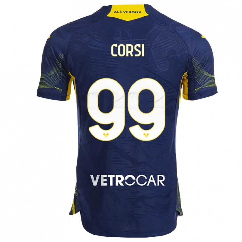 Danxen Herren Sara Corsi #99 Marineblau Gelb Heimtrikot Trikot 2025/26 T-Shirt
