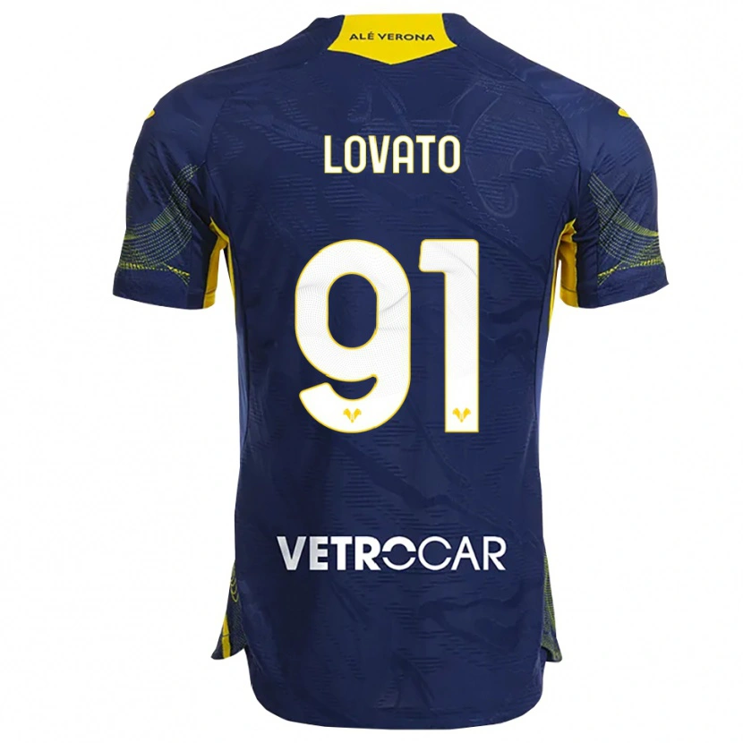 Danxen Herren Enrico Lovato #91 Marineblau Gelb Heimtrikot Trikot 2025/26 T-Shirt