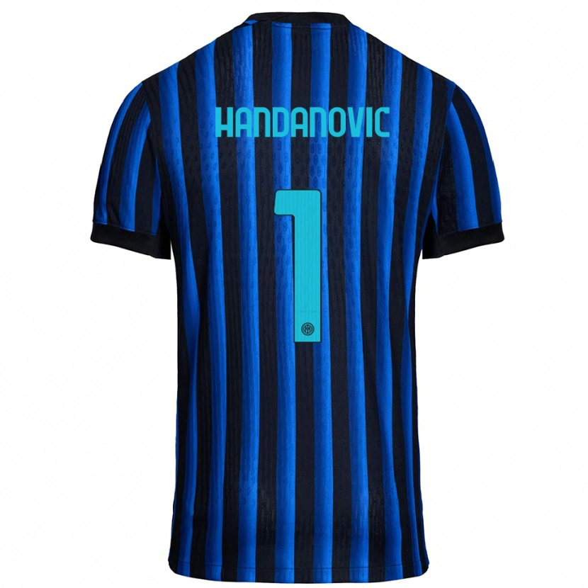 Danxen Herren Samir Handanovic #1 Schwarz Blau Heimtrikot Trikot 2025/26 T-Shirt