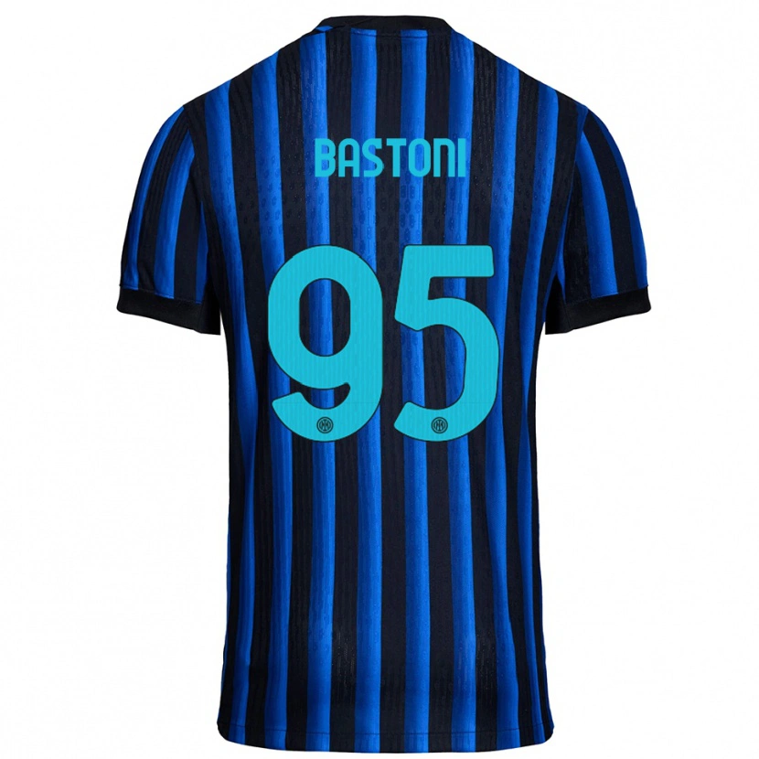 Danxen Herren Alessandro Bastoni #95 Schwarz Blau Heimtrikot Trikot 2025/26 T-Shirt