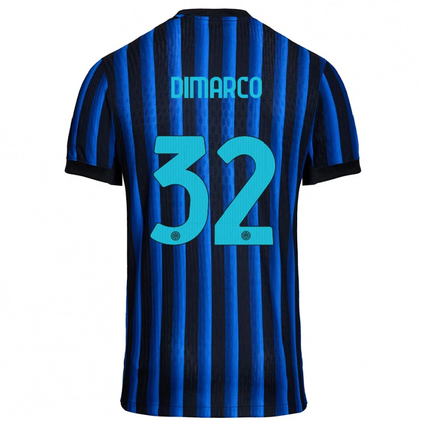 Danxen Herren Federico Dimarco #32 Schwarz Blau Heimtrikot Trikot 2025/26 T-Shirt