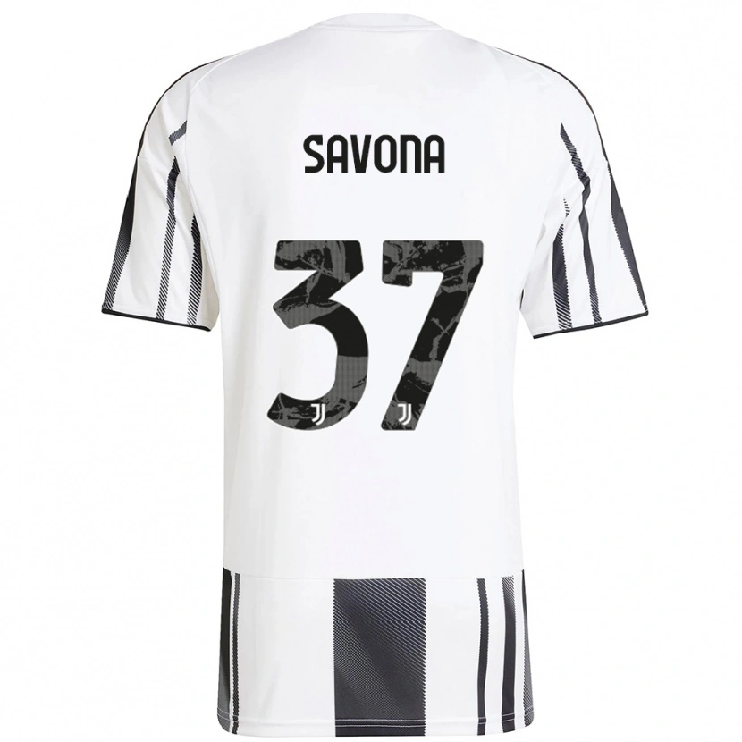 Danxen Herren Nicolò Savona #37 Weiß Schwarz Heimtrikot Trikot 2025/26 T-Shirt