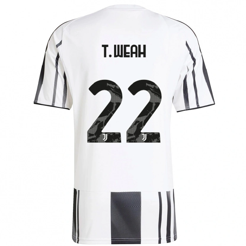 Danxen Herren Timothy Weah #22 Weiß Schwarz Heimtrikot Trikot 2025/26 T-Shirt