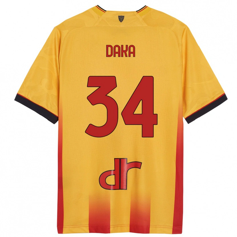 Danxen Herren Dario Daka #34 Gelb Orange Heimtrikot Trikot 2025/26 T-Shirt