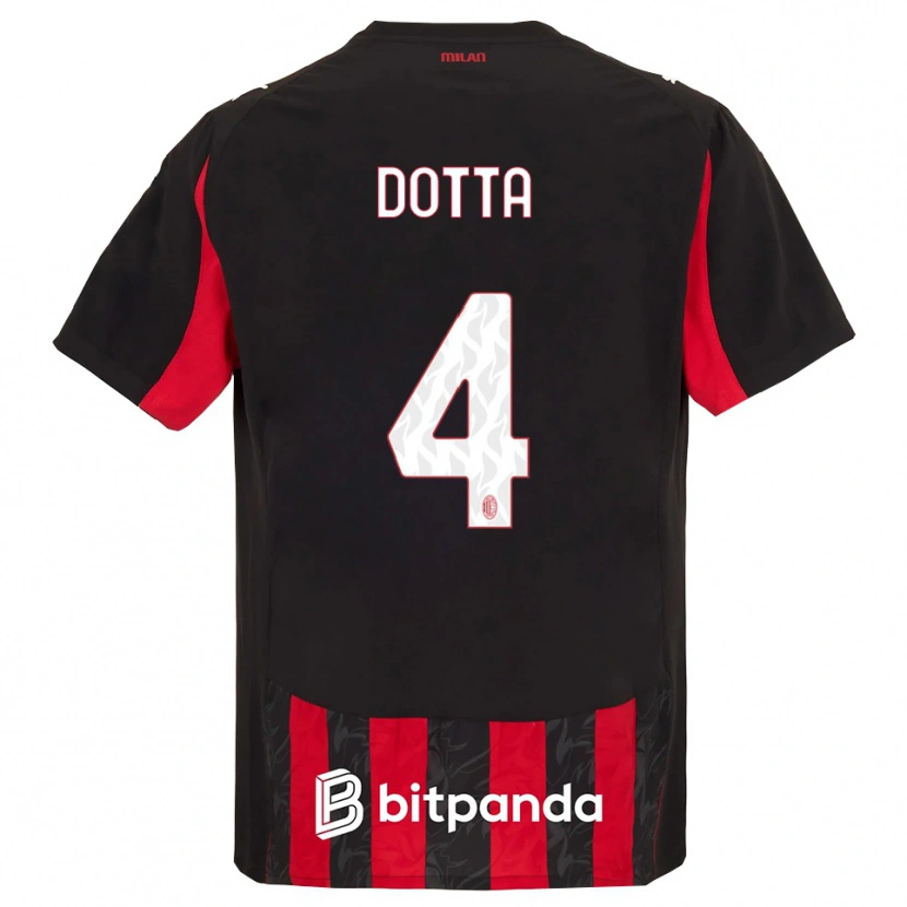 Danxen Herren Cristiano Dotta #4 Rot Schwarz Heimtrikot Trikot 2025/26 T-Shirt