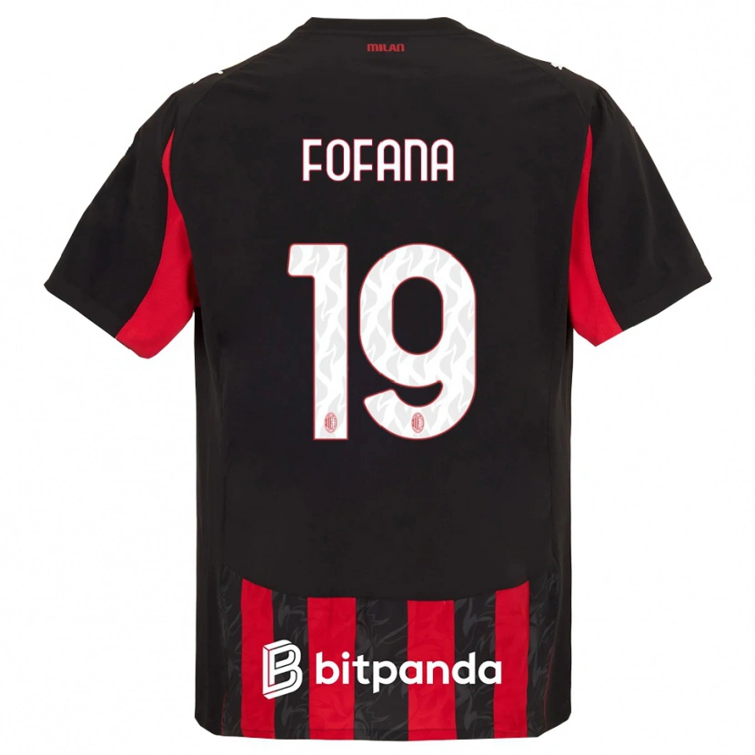 Danxen Herren Youssouf Fofana #19 Rot Schwarz Heimtrikot Trikot 2025/26 T-Shirt