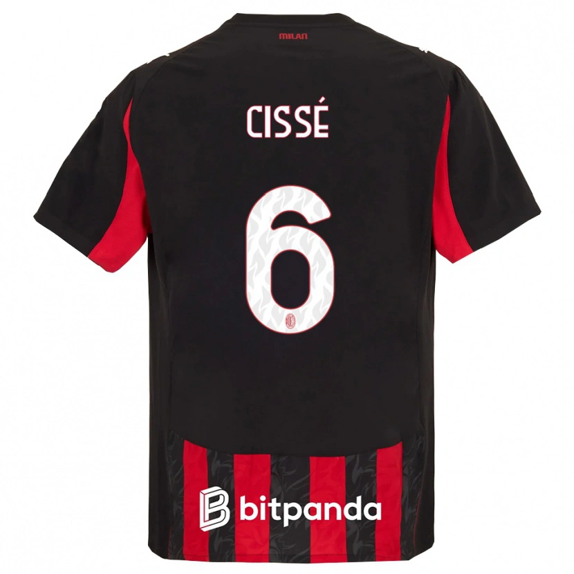 Danxen Herren Maiga-Hamadoun Cissé #6 Rot Schwarz Heimtrikot Trikot 2025/26 T-Shirt