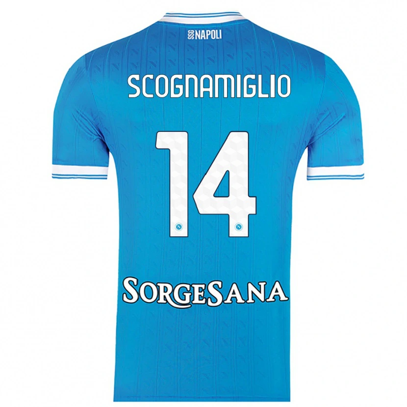 Danxen Herren Fabio Scognamiglio #14 Himmelblau Weiß Heimtrikot Trikot 2025/26 T-Shirt