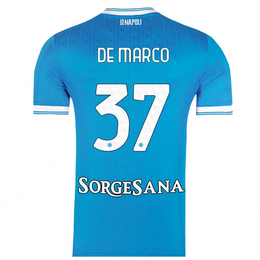 Danxen Herren Francesco De Marco #37 Himmelblau Weiß Heimtrikot Trikot 2025/26 T-Shirt