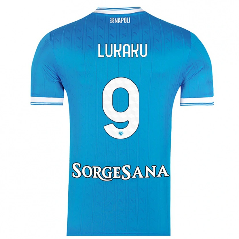Danxen Herren Romelu Lukaku #9 Himmelblau Weiß Heimtrikot Trikot 2025/26 T-Shirt