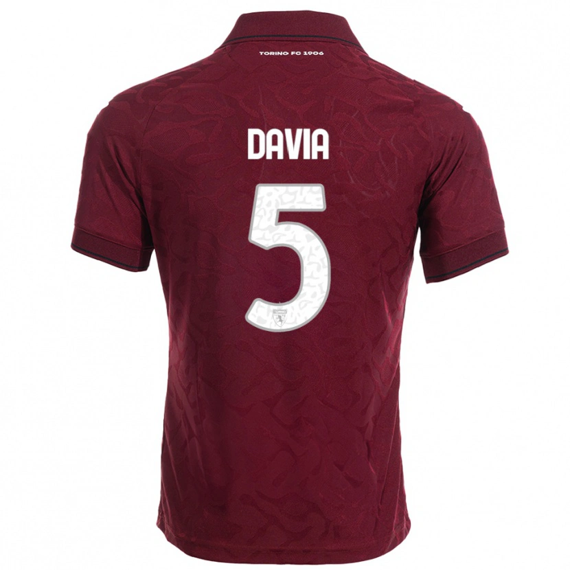 Danxen Herren Emiliano Davia #5 Burgunderrot Weiß Heimtrikot Trikot 2025/26 T-Shirt