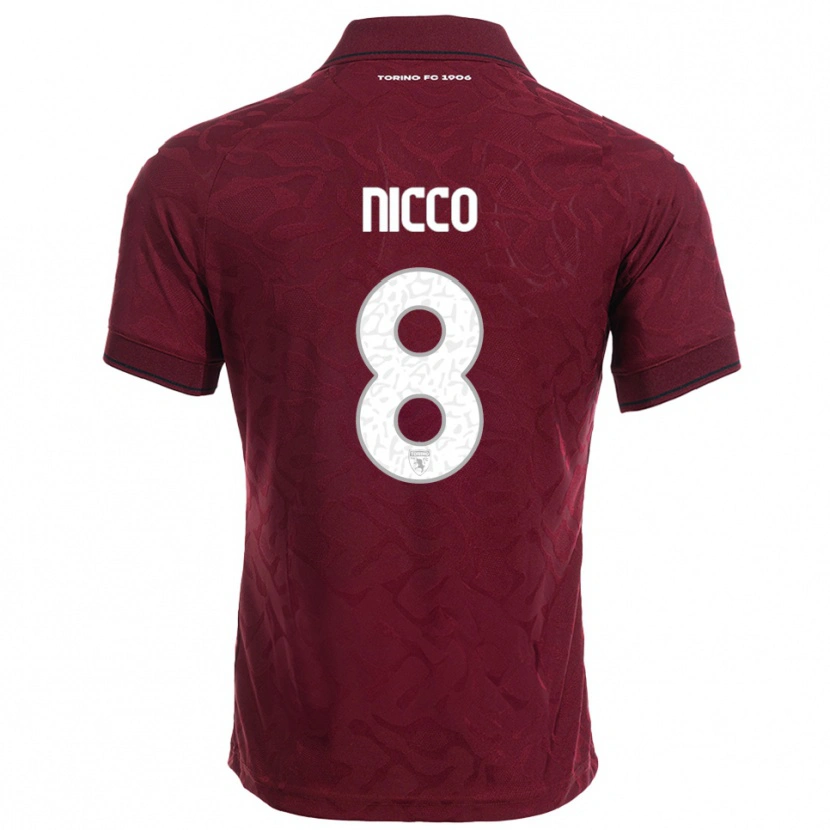 Danxen Herren Giada Nicco #8 Burgunderrot Weiß Heimtrikot Trikot 2025/26 T-Shirt