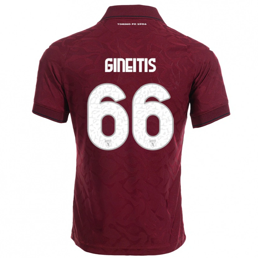 Danxen Herren Gvidas Gineitis #66 Burgunderrot Weiß Heimtrikot Trikot 2025/26 T-Shirt