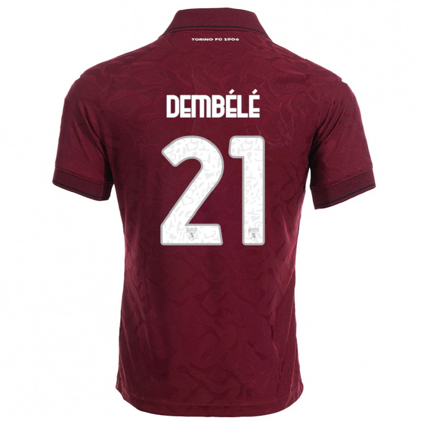 Danxen Herren Ali Dembélé #21 Burgunderrot Weiß Heimtrikot Trikot 2025/26 T-Shirt