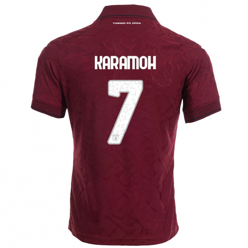 Danxen Herren Yann Karamoh #7 Burgunderrot Weiß Heimtrikot Trikot 2025/26 T-Shirt