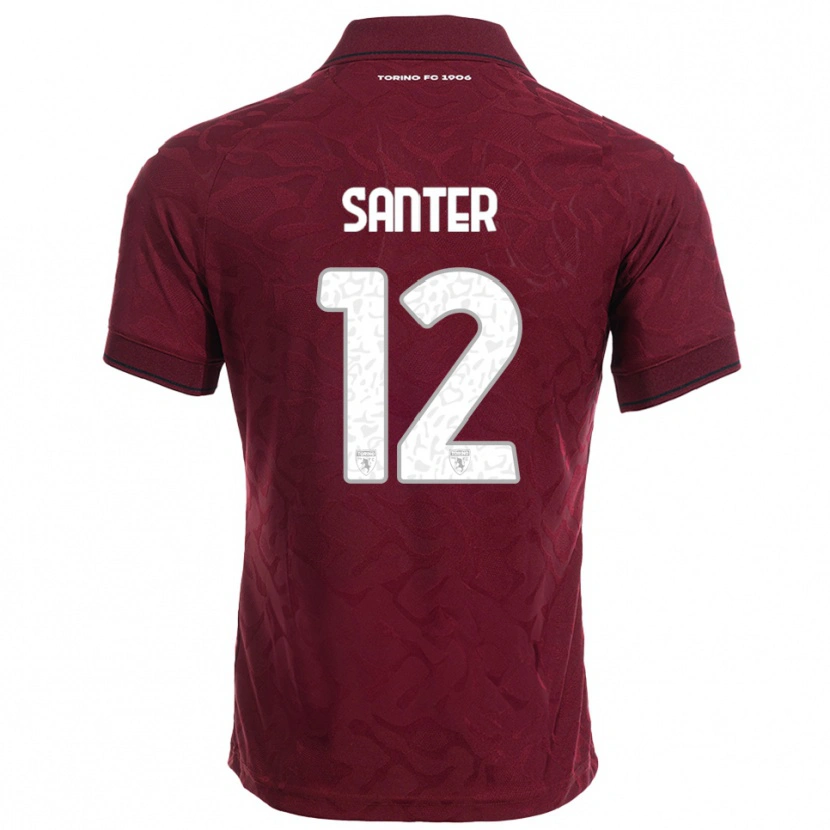 Danxen Herren Leonardo Santer #12 Burgunderrot Weiß Heimtrikot Trikot 2025/26 T-Shirt