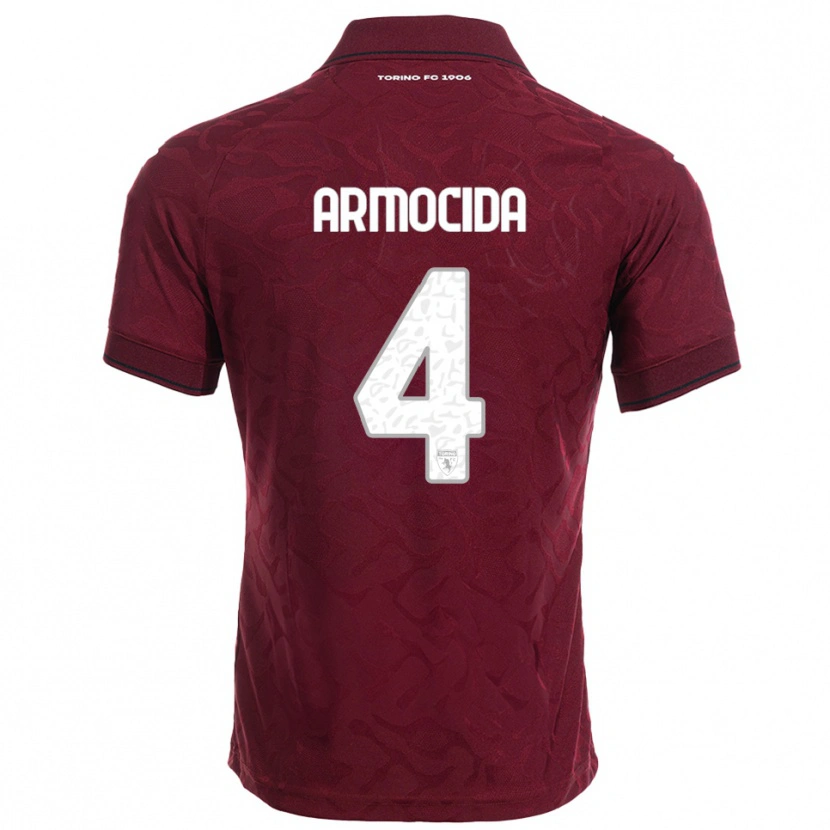 Danxen Herren Simone Armocida #4 Burgunderrot Weiß Heimtrikot Trikot 2025/26 T-Shirt