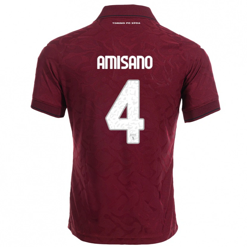 Danxen Herren Manuel Amisano #4 Burgunderrot Weiß Heimtrikot Trikot 2025/26 T-Shirt
