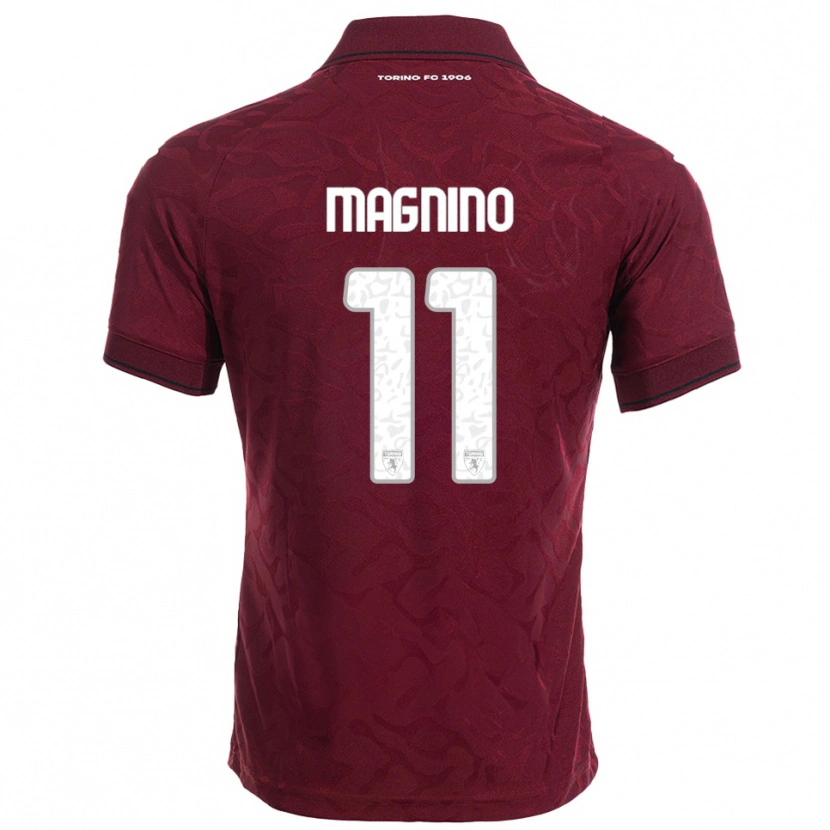 Danxen Herren Emanuele Magnino #11 Burgunderrot Weiß Heimtrikot Trikot 2025/26 T-Shirt
