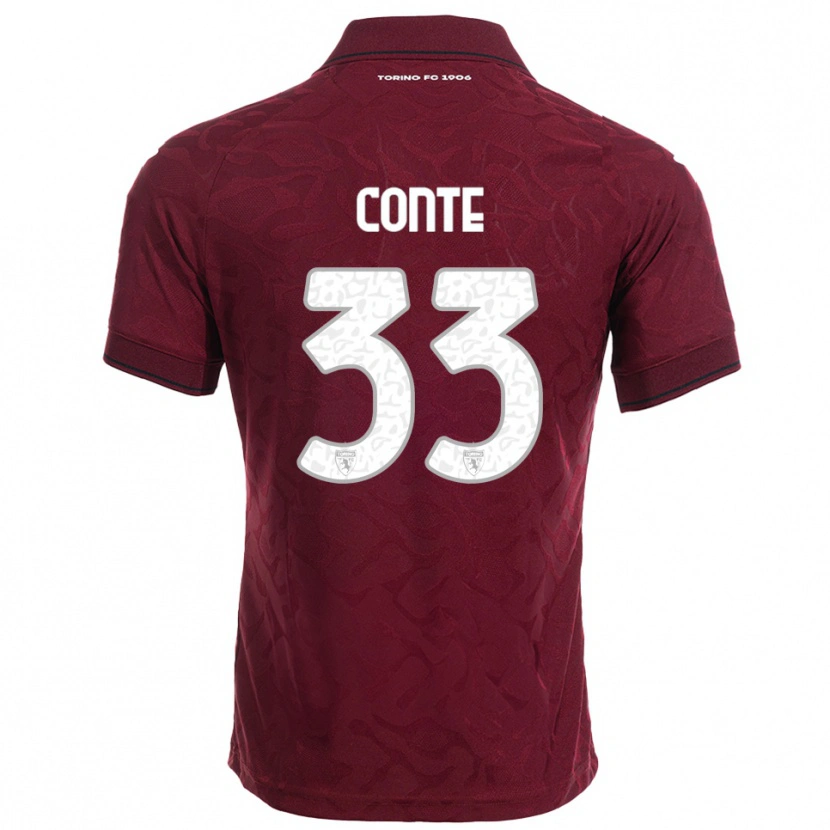 Danxen Herren Gioele Conte #33 Burgunderrot Weiß Heimtrikot Trikot 2025/26 T-Shirt
