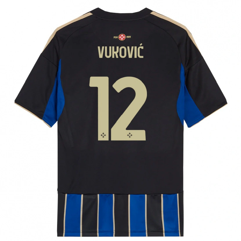 Danxen Herren Ante Vukovic #12 Schwarz Blau Heimtrikot Trikot 2025/26 T-Shirt