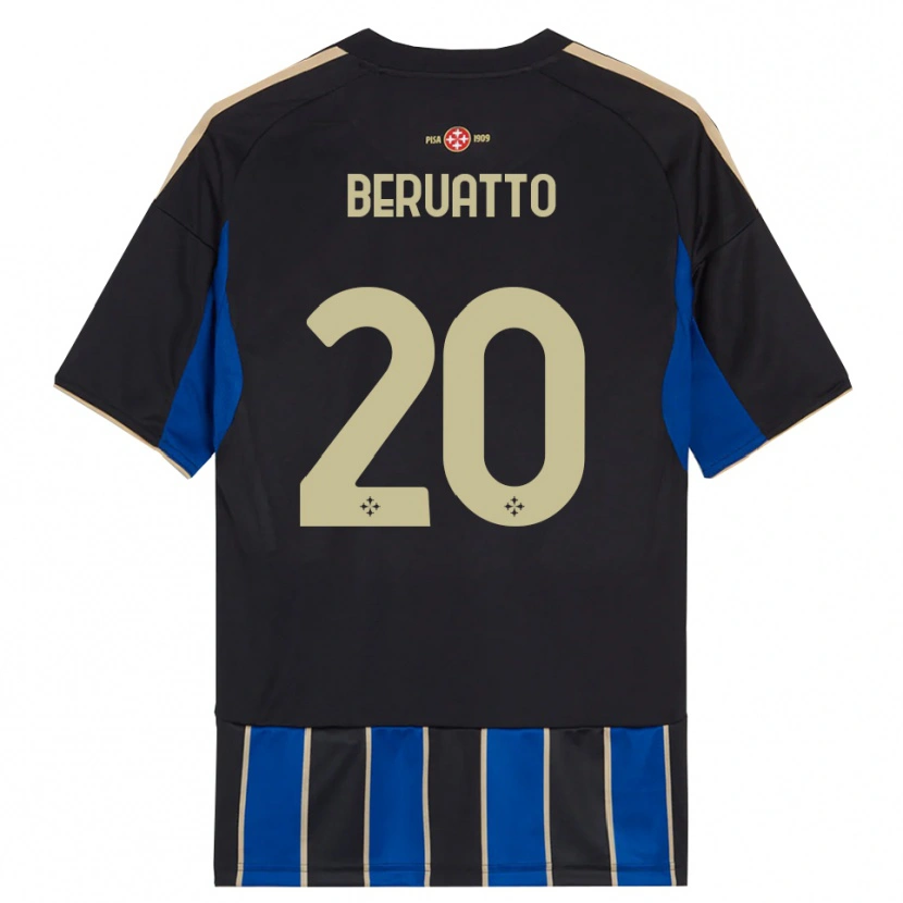 Danxen Herren Pietro Beruatto #20 Schwarz Blau Heimtrikot Trikot 2025/26 T-Shirt