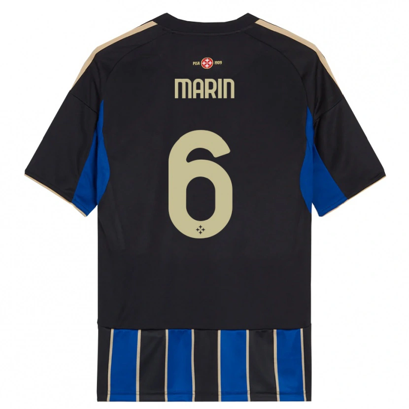 Danxen Herren Marius Marin #6 Schwarz Blau Heimtrikot Trikot 2025/26 T-Shirt
