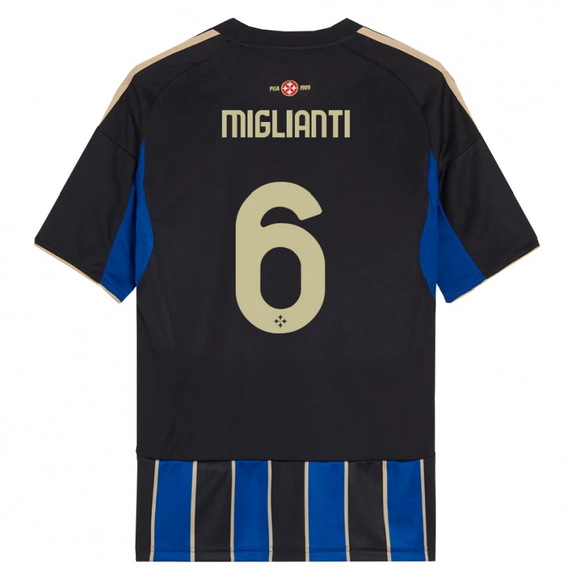 Danxen Herren Niccolò Miglianti #6 Schwarz Blau Heimtrikot Trikot 2025/26 T-Shirt