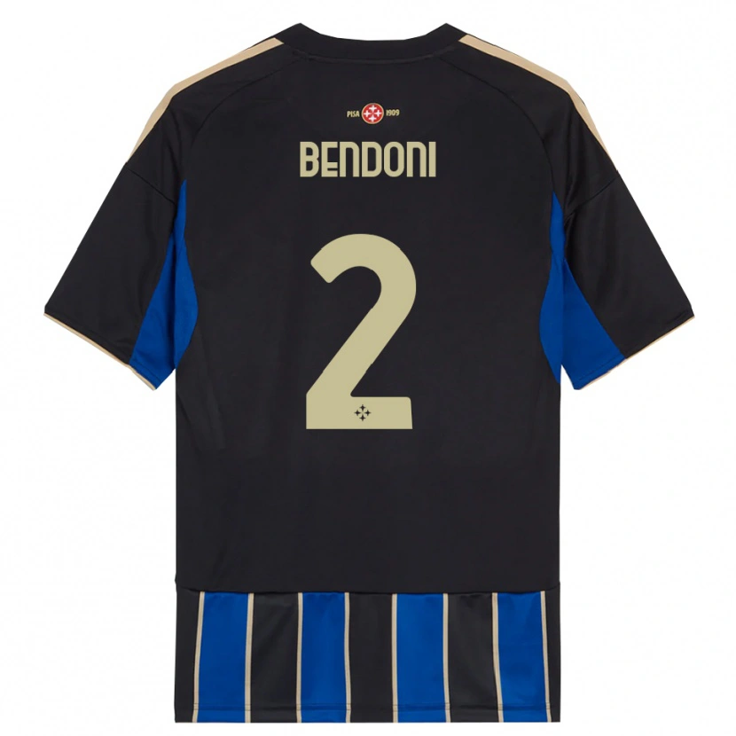 Danxen Herren Marco Bendoni #2 Schwarz Blau Heimtrikot Trikot 2025/26 T-Shirt