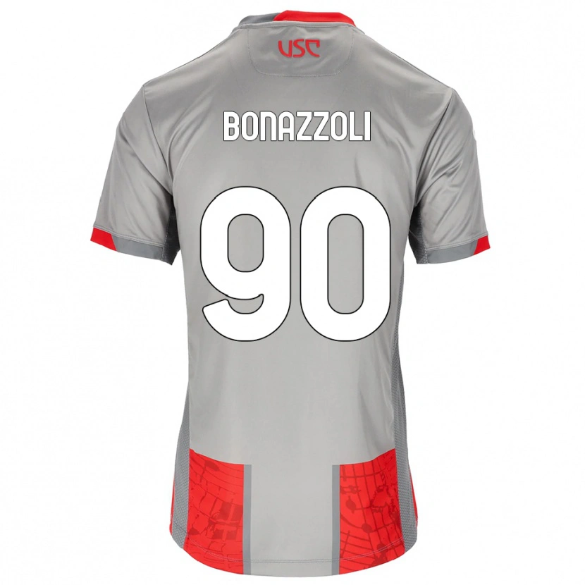 Danxen Herren Federico Bonazzoli #90 Rot Grau Heimtrikot Trikot 2025/26 T-Shirt