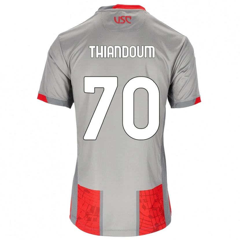 Danxen Herren Omar Thiandoum #70 Rot Grau Heimtrikot Trikot 2025/26 T-Shirt