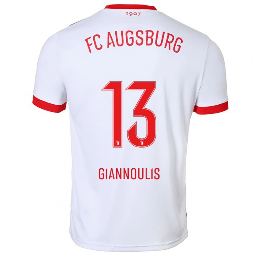 Danxen Herren Dimitrios Giannoulis #13 Weiß Rot Heimtrikot Trikot 2025/26 T-Shirt