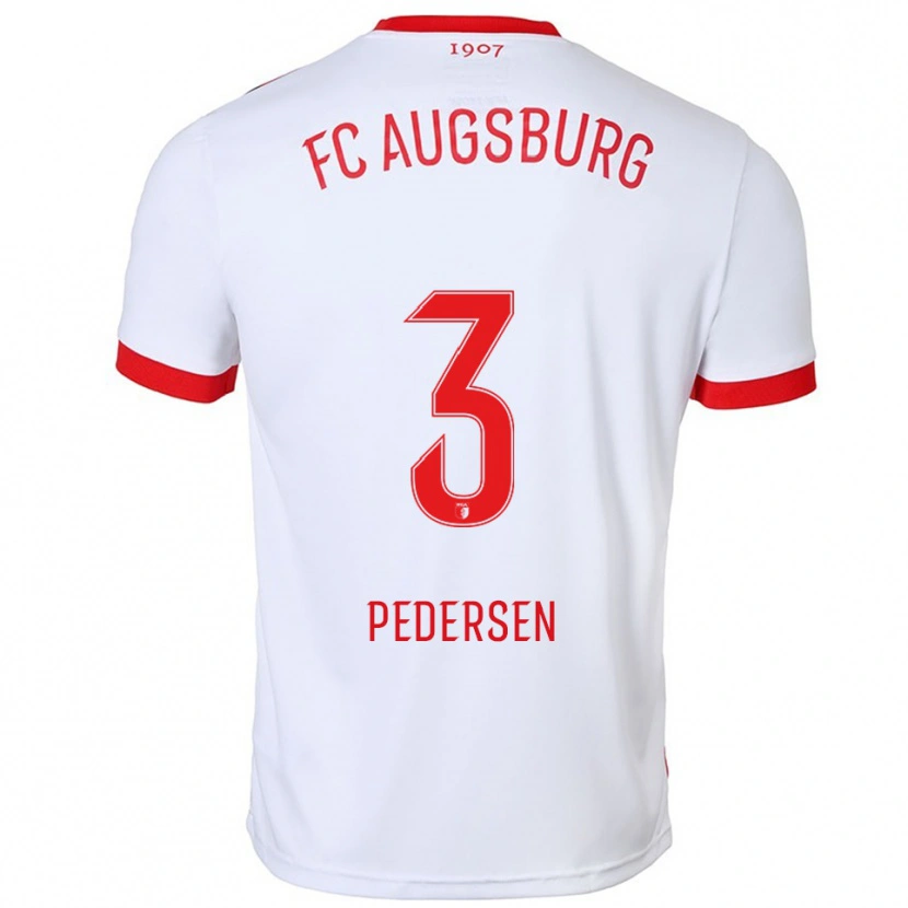 Danxen Herren Mads Pedersen #3 Weiß Rot Heimtrikot Trikot 2025/26 T-Shirt